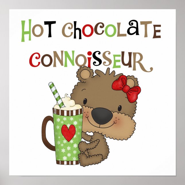 Hot ChocolateConoisseur Girl Bear Poster (Front)