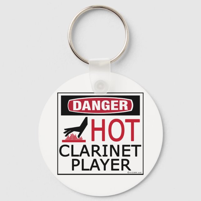 Hot Clarinet Player Key Ring (Front)
