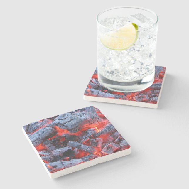 Hot coals stone coaster (Side)