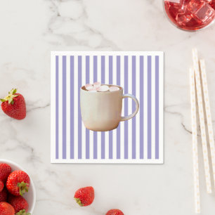 Hot Coca Purple Stripe Preppy Napkin