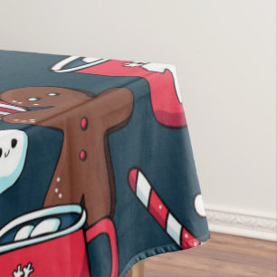 Hot Coco And Christmas Treats Pattern Tablecloth