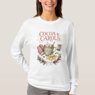 Hot Cocoa and Carols Vintage Watercolor Art PNG T-Shirt