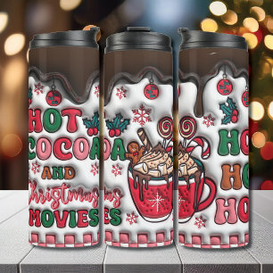 Hot Cocoa and Christmas Movie Inflated 3D Puffy Thermal Tumbler