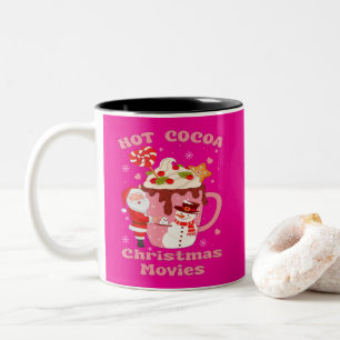 Hot Cocoa And Christmas Movies  Two-Tone Coffee Mug