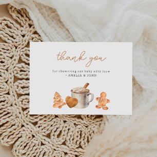 Hot Cocoa and Cookies Baby Shower Thank You Card