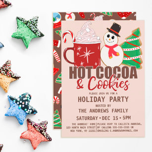 Hot Cocoa and Cookies Quote Cute Holiday Invitation