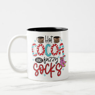 Hot Cocoa And Fuzzy Socks - Funny Winter Cold Two-Tone Coffee Mug