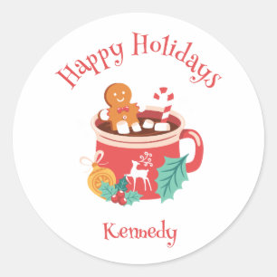 Hot Cocoa and Gingerbread Classic Round Sticker