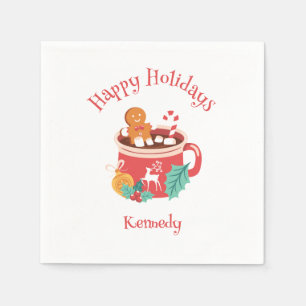 Hot Cocoa and Gingerbread Napkin