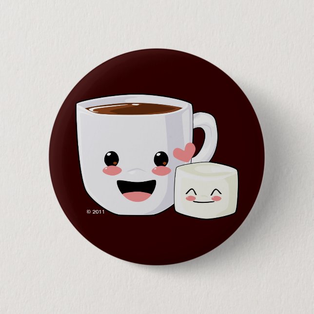 Hot Cocoa and Marshmallow Button (Front)