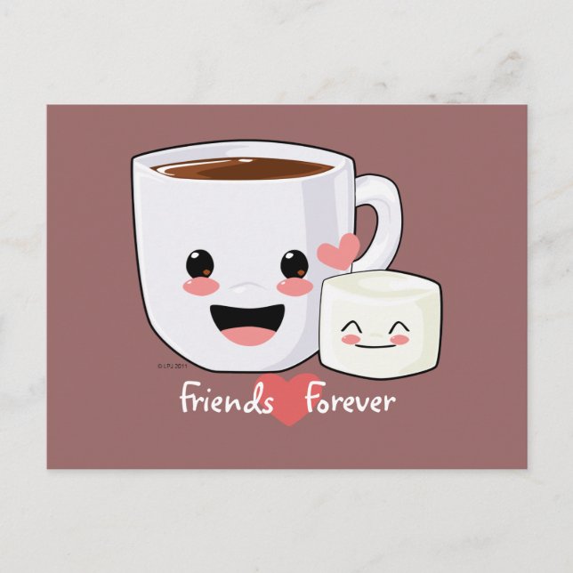 Hot Cocoa and Marshmallow Postcard (Front)
