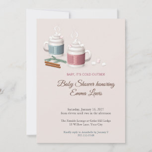 Hot Cocoa and Marshmallows Baby Shower Invitation