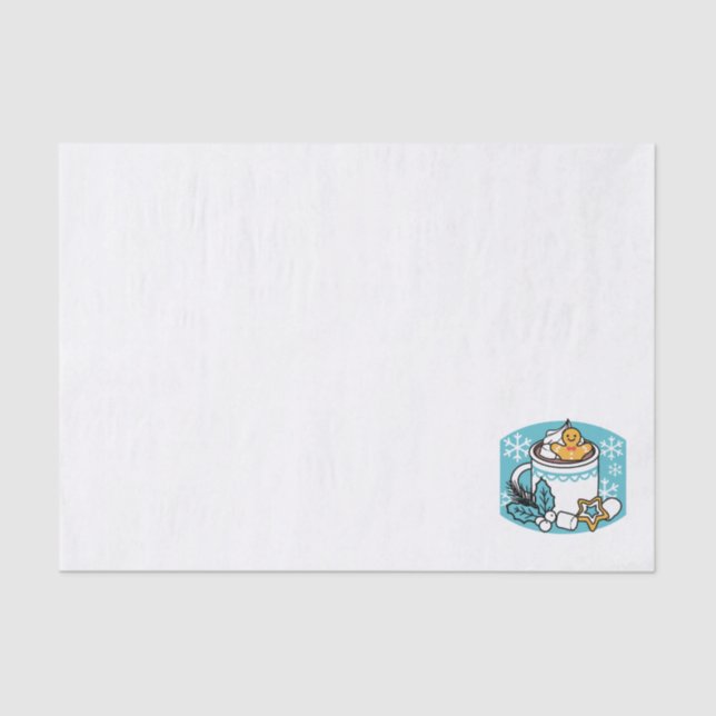 Hot Cocoa and Winter Charm - Snow Fall Cocoa Calls Tissue Paper (Front)