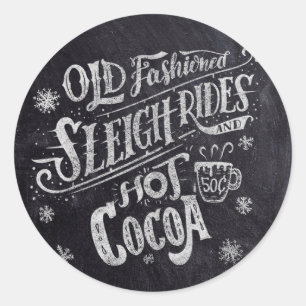 Hot Cocoa Bar Chalkboard Classic Round Sticker