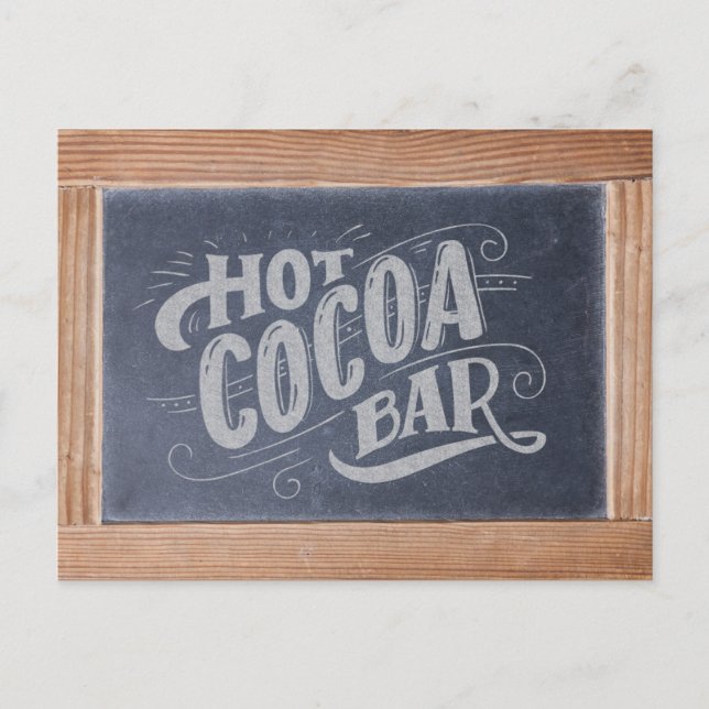 Hot Cocoa Bar Chalkboard Sign Postcard (Front)
