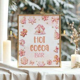 Hot cocoa bar Little Cookie Christmas Birthday Poster