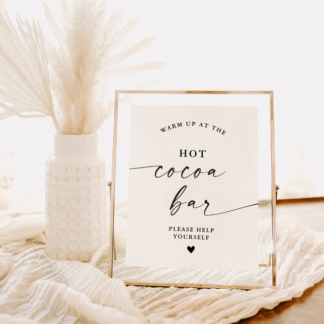 Hot Cocoa Bar Sign, Modern Minimalist Hot Cocoa Poster (Creator Uploaded)