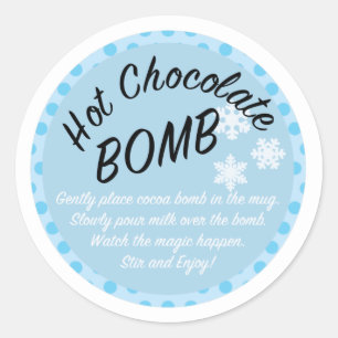 Hot cocoa bomb label, instruction labels