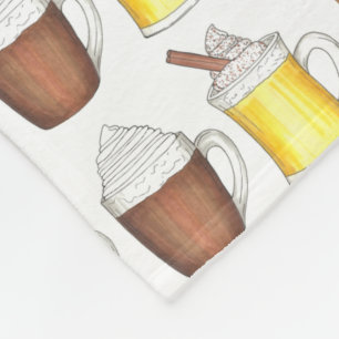 Hot Cocoa Buttered Rum Egg Nog Warm Winter Drinks Fleece Blanket