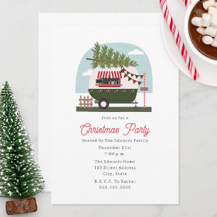 Hot Cocoa Camper Christmas Party Invitation