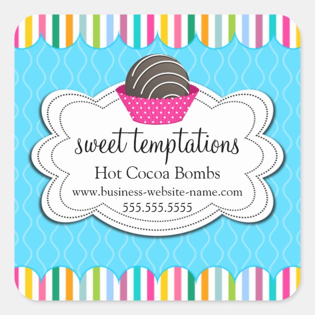 Hot Cocoa Chocolate Bombs Square Sticker (Front)