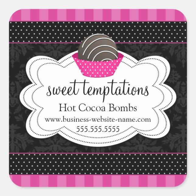 Hot Cocoa Chocolate Bombs Square Sticker (Front)