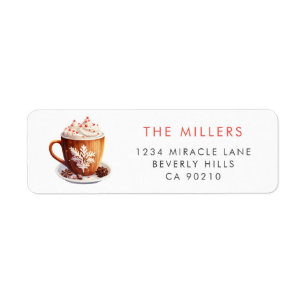 Hot Cocoa Chocolate Modern Minimalist Return Address Label