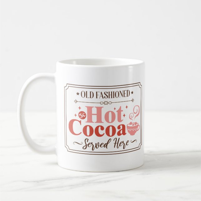 Hot Cocoa Christmas Sign Coffee Mug (Left)
