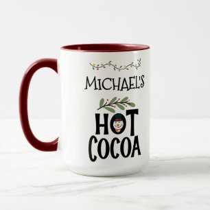 Hot Cocoa Christmas Snowman & Custom Name Mug