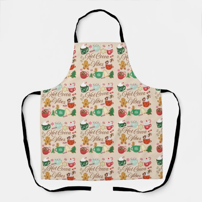 Hot Cocoa Christmas Vibes Apron (Front)