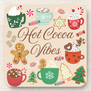 Hot Cocoa Christmas Vibes Coaster