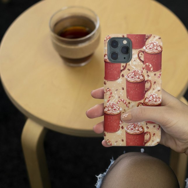 Hot Cocoa Cosy Pattern | Vintage Christmas  iPhone Case (Creator Uploaded)
