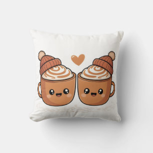 Hot Cocoa Couple Pillow – Cute Cozy Winter Décor