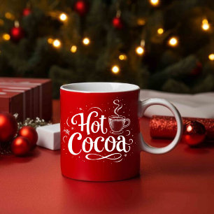 Hot Cocoa Elegant White Script Christmas Festive Mug