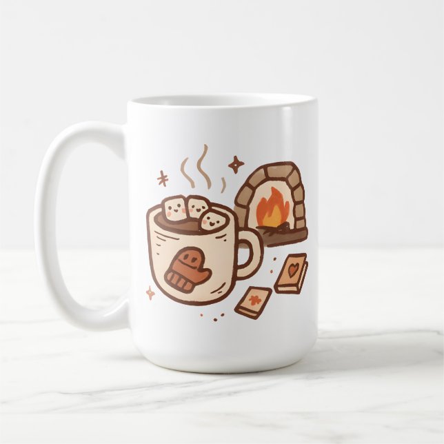 Hot Cocoa & Fireplace Coffee Mug (Left)