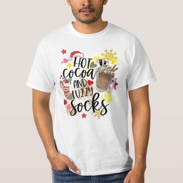 Hot Cocoa & Fuzzy Socks T-Shirt (Front)