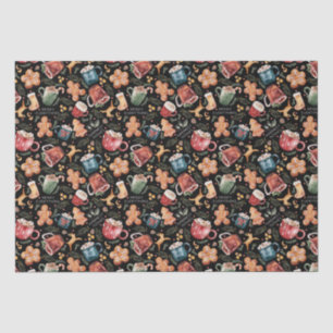 Hot Cocoa Gingerbread Cookies Rustic Christmas Tissue Paper