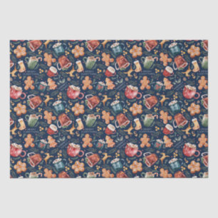 Hot Cocoa Gingerbread Cookies Rustic Christmas Tissue Paper