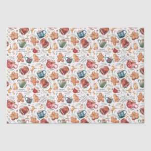 Hot Cocoa Gingerbread Cookies Rustic Christmas  Tissue Paper