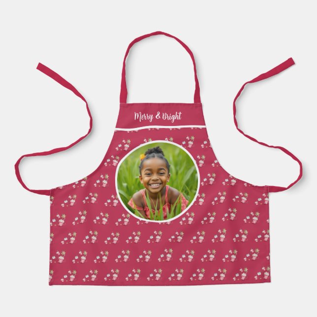 Hot Cocoa Holiday Party Watercolor Art Apron (Front)