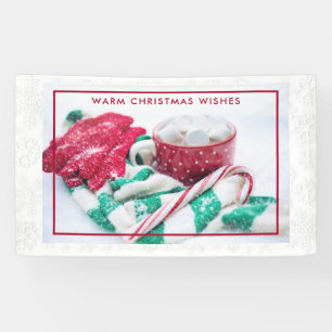 Hot Cocoa Marshmallows & Candy Cane Christmas Banner