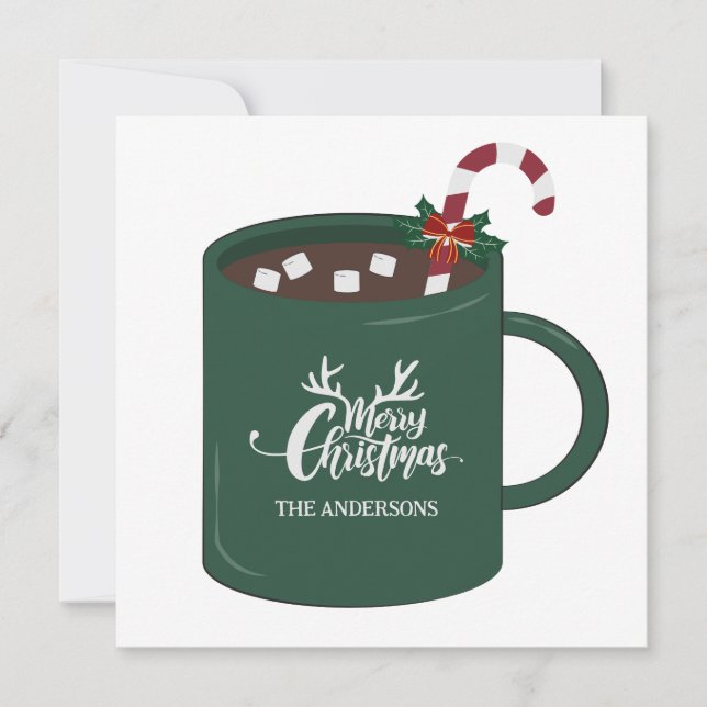 Hot cocoa mug christmas holiday card (Front)