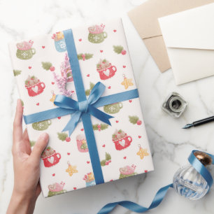 Hot Cocoa Mug Pattern Wrapping Paper