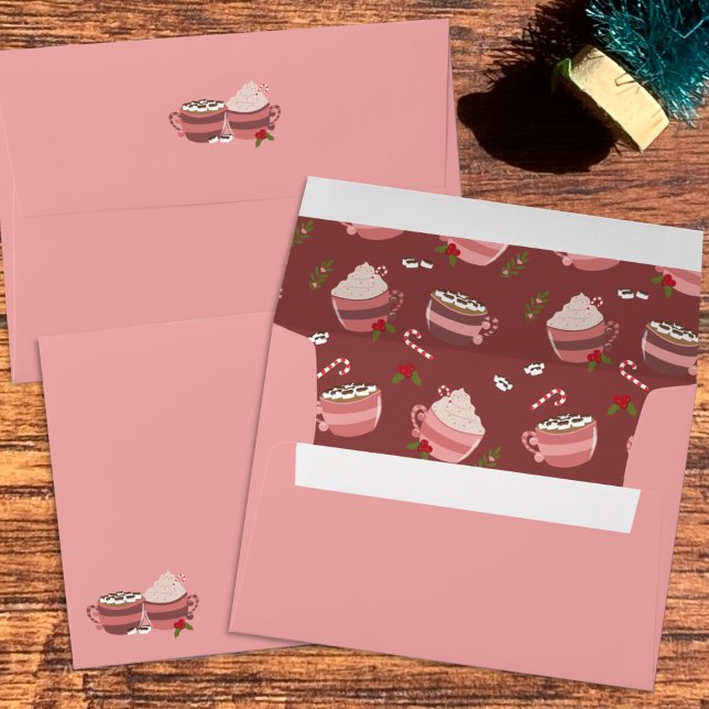 Hot Cocoa Mugs Pink Holidays Envelope (Creator Uploaded)