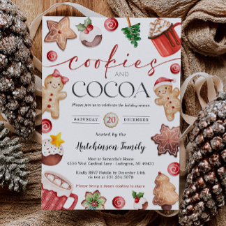 Hot Cocoa Party Invitation - Cookies and Cocoa