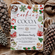 Hot Cocoa Party Invitation - Cookies and Cocoa
