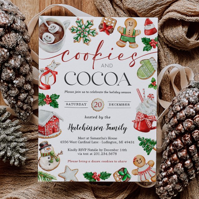 Hot Cocoa Party Invitation - Cookies and Cocoa (Hot Cocoa Party Invitation - Cookies and Cocoa)