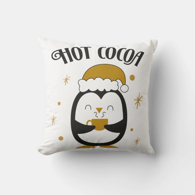 Hot Cocoa Penguin Cushion (Front)