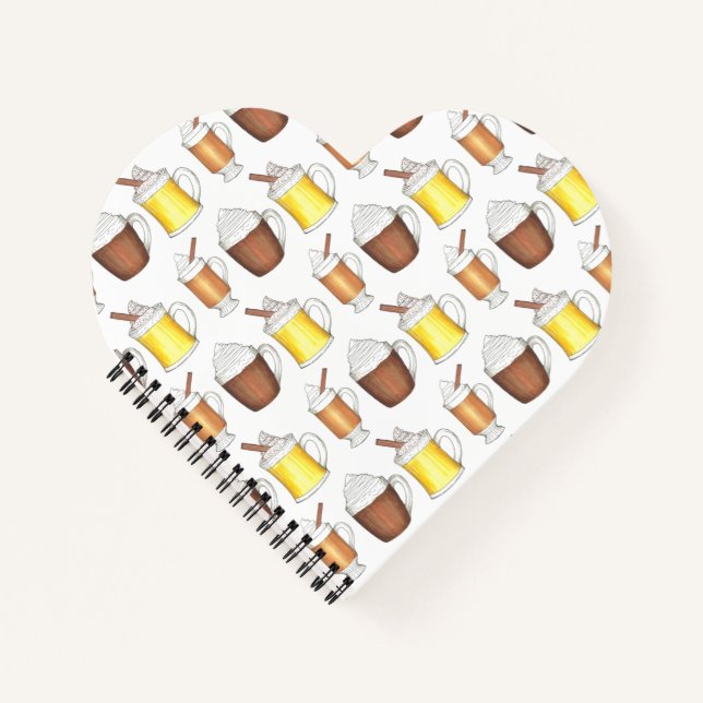 Hot Cocoa Rum Eggnog Winter Holiday Drinks Xmas Notebook (Front)