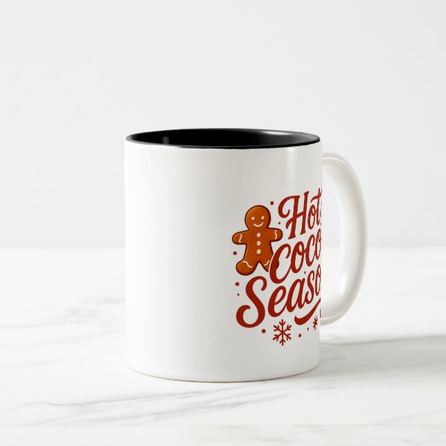 Hot Cocoa Season Two-Tone Coffee Mug (Front Right)